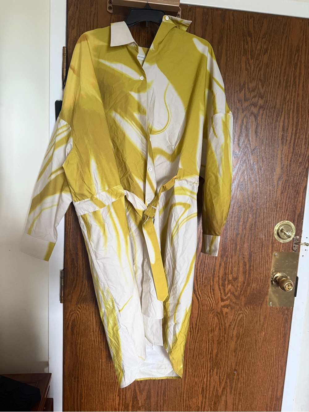 Dries Van Noten Yellow & Cream Women's Lightweight Trench Coat